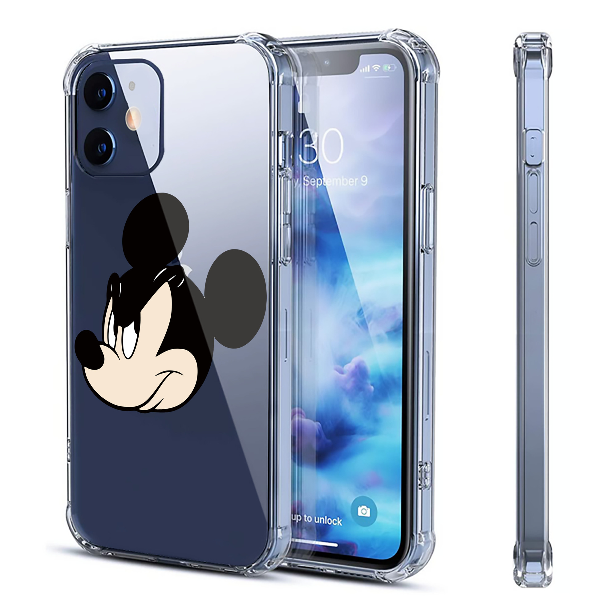 （画像用） ミッキーマウス Mickey Mouse 【iPhone 12シリーズ対応】透明スマホケース（クリアソフトケース）